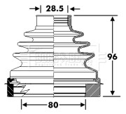 BCB6297 Manżeta hnacej hriadele Universal BORG & BECK