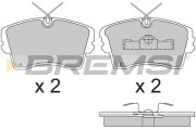 BP2283 Sada brzdových platničiek kotúčovej brzdy BREMSI