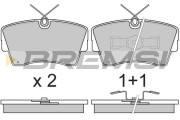 BP2472 Sada brzdových platničiek kotúčovej brzdy BREMSI