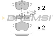 BP2516 Sada brzdových platničiek kotúčovej brzdy BREMSI