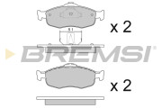 BP2592 Sada brzdových platničiek kotúčovej brzdy BREMSI
