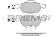 BP3264 Sada brzdových platničiek kotúčovej brzdy BREMSI