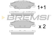 BP3345 Sada brzdových platničiek kotúčovej brzdy BREMSI