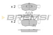 BP3646 Sada brzdových platničiek kotúčovej brzdy BREMSI
