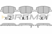 BP3657 Sada brzdových platničiek kotúčovej brzdy BREMSI