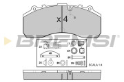 BP7278 Sada brzdových platničiek kotúčovej brzdy BREMSI