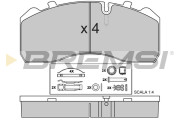 BP7284 Sada brzdových platničiek kotúčovej brzdy BREMSI