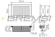 FA0558 Vzduchový filter BREMSI