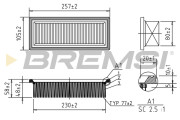 FA1366 Vzduchový filter BREMSI
