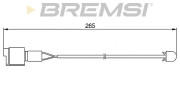 WI0502 Výstrażný kontakt opotrebenia brzdového oblożenia BREMSI