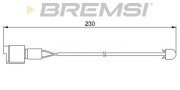 WI0526 Výstrażný kontakt opotrebenia brzdového oblożenia BREMSI