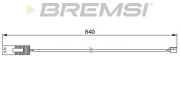 WI0535 Výstrażný kontakt opotrebenia brzdového oblożenia BREMSI