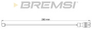 WI0542 Výstrażný kontakt opotrebenia brzdového oblożenia BREMSI