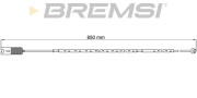 WI0593 Výstrażný kontakt opotrebenia brzdového oblożenia BREMSI