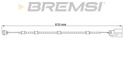 WI0728 Výstrażný kontakt opotrebenia brzdového oblożenia BREMSI
