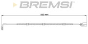 WI0758 Výstrażný kontakt opotrebenia brzdového oblożenia BREMSI
