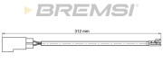 WI0770 Výstrażný kontakt opotrebenia brzdového oblożenia BREMSI