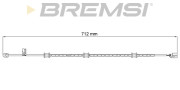 WI0960 Výstrażný kontakt opotrebenia brzdového oblożenia BREMSI