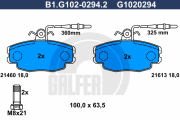 B1.G102-0294.2 Sada brzdových destiček, kotoučová brzda GALFER