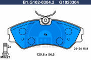 B1.G102-0304.2 Sada brzdových destiček, kotoučová brzda GALFER