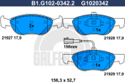 B1.G102-0342.2 Sada brzdových destiček, kotoučová brzda GALFER
