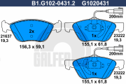 B1.G102-0431.2 Sada brzdových destiček, kotoučová brzda GALFER