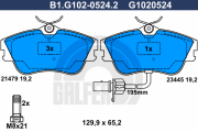 B1.G102-0524.2 Sada brzdových destiček, kotoučová brzda GALFER