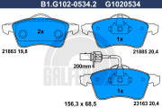 B1.G102-0534.2 Sada brzdových destiček, kotoučová brzda GALFER
