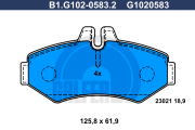B1.G102-0583.2 Sada brzdových destiček, kotoučová brzda GALFER