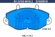 B1.G102-0618.2 Sada brzdových destiček, kotoučová brzda GALFER