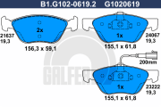 B1.G102-0619.2 Sada brzdových destiček, kotoučová brzda GALFER