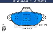 B1.G102-0621.2 Sada brzdových destiček, kotoučová brzda GALFER