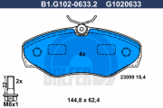 B1.G102-0633.2 Sada brzdových destiček, kotoučová brzda GALFER