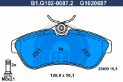 B1.G102-0687.2 Sada brzdových destiček, kotoučová brzda GALFER