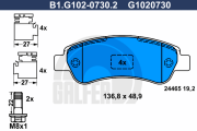 B1.G102-0730.2 Sada brzdových destiček, kotoučová brzda GALFER