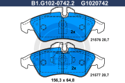 B1.G102-0742.2 Sada brzdových destiček, kotoučová brzda GALFER