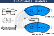 B1.G102-0763.2 Sada brzdových destiček, kotoučová brzda GALFER