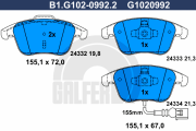 B1.G102-0992.2 Sada brzdových destiček, kotoučová brzda GALFER