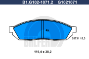 B1.G102-1071.2 Sada brzdových destiček, kotoučová brzda GALFER