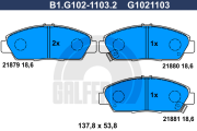 B1.G102-1103.2 Sada brzdových destiček, kotoučová brzda GALFER