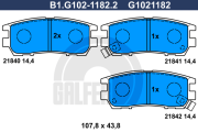 B1.G102-1182.2 Sada brzdových destiček, kotoučová brzda GALFER