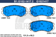 B1.G102-1417.2 Sada brzdových destiček, kotoučová brzda GALFER