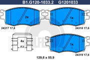 B1.G120-1033.2 Sada brzdových destiček, kotoučová brzda GALFER