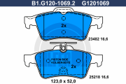 B1.G120-1069.2 Sada brzdových destiček, kotoučová brzda GALFER
