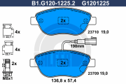 B1.G120-1225.2 Sada brzdových destiček, kotoučová brzda GALFER