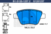 B1.G120-1257.2 Sada brzdových destiček, kotoučová brzda GALFER
