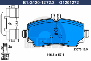 B1.G120-1272.2 Sada brzdových destiček, kotoučová brzda GALFER