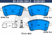 B1.G120-1301.2 Sada brzdových destiček, kotoučová brzda GALFER