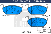 B1.G120-1453.2 Sada brzdových destiček, kotoučová brzda GALFER
