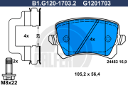 B1.G120-1703.2 Sada brzdových destiček, kotoučová brzda GALFER